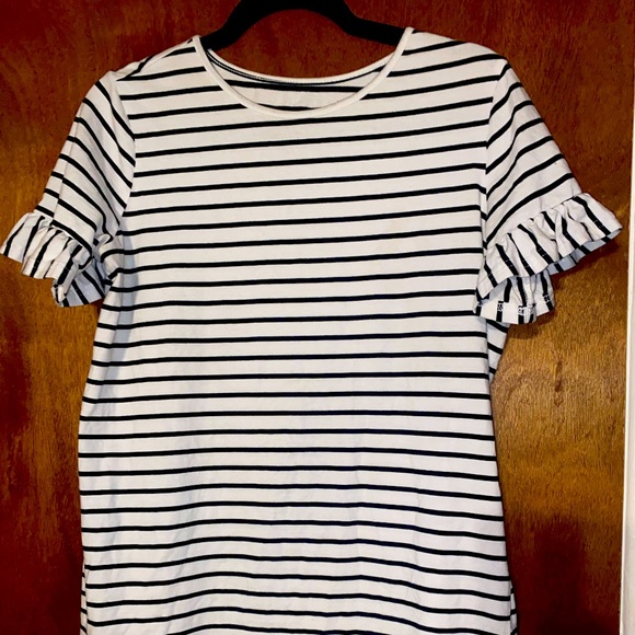 Amazon Essentials Dresses & Skirts - Striped Scalloped Sleeve Dress